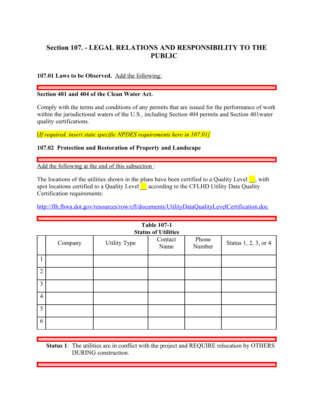 Section 107. - LEGAL RELATIONS and RESPONSIBILITY to the PUBLIC