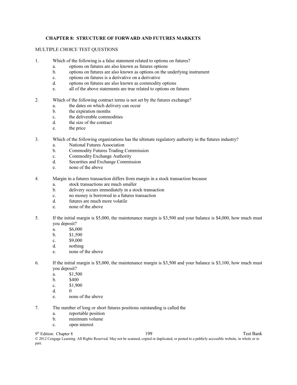 Chapter 7: the Structure of Forward and Futures Markets s1