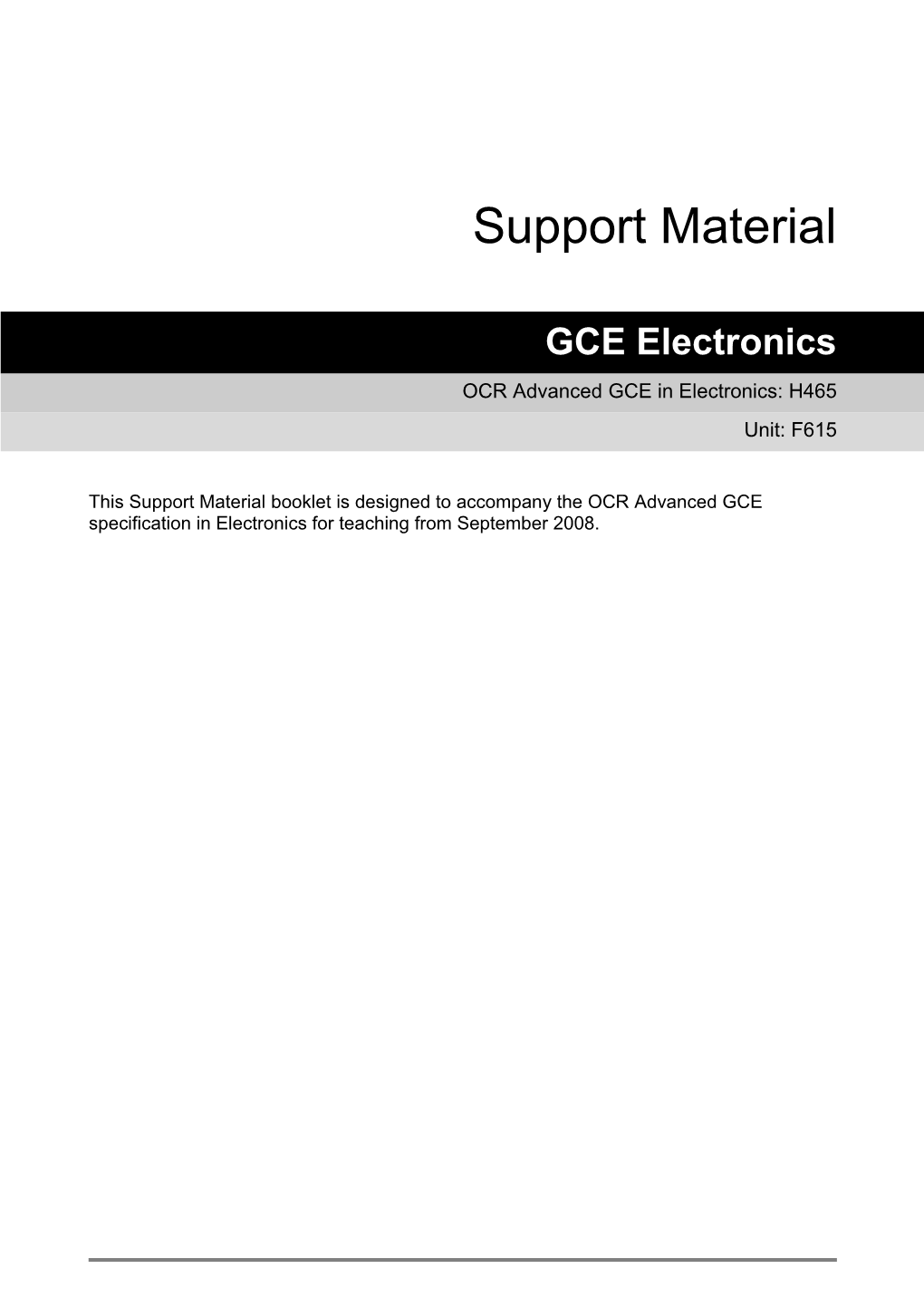 OCR Advanced GCE in Electronics: H465