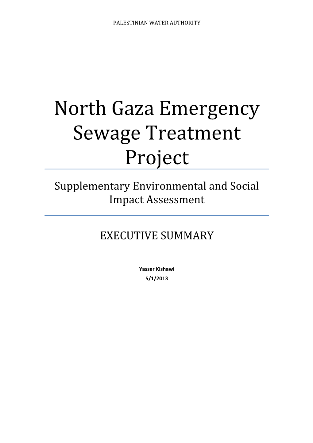 North Gaza Emergency Sewage Treatment Project