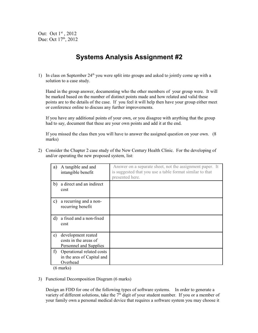 Systems Analysis Assignment #2