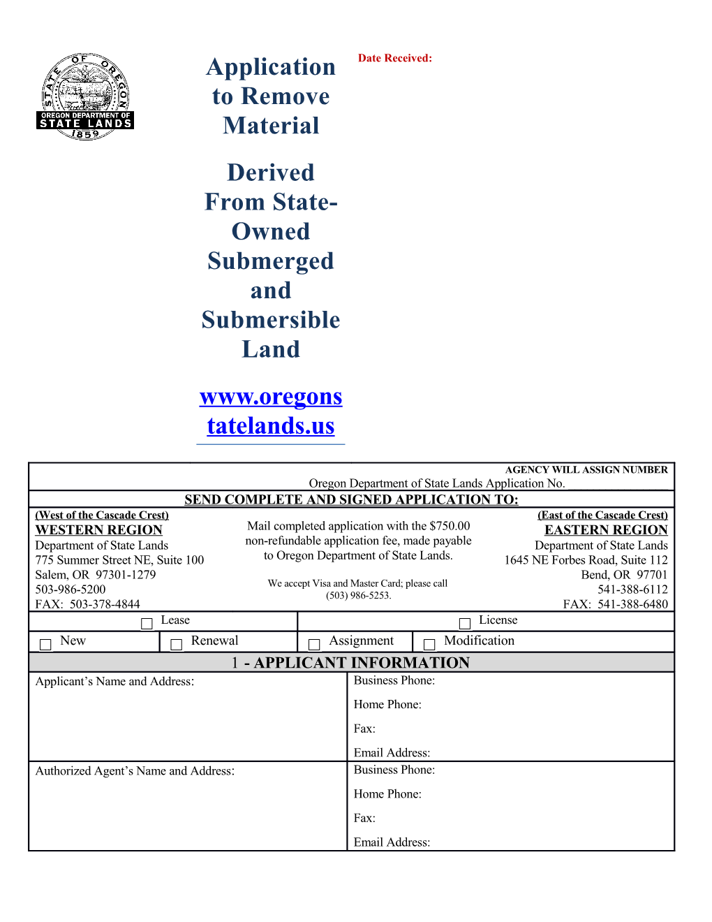 Sand & Gravel: Application to Remove Material