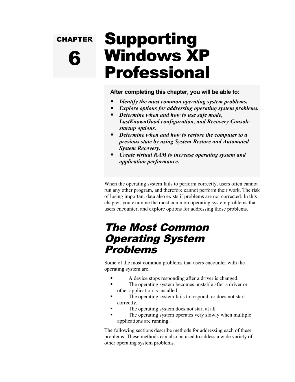 Supporting Windows XP Professional 1