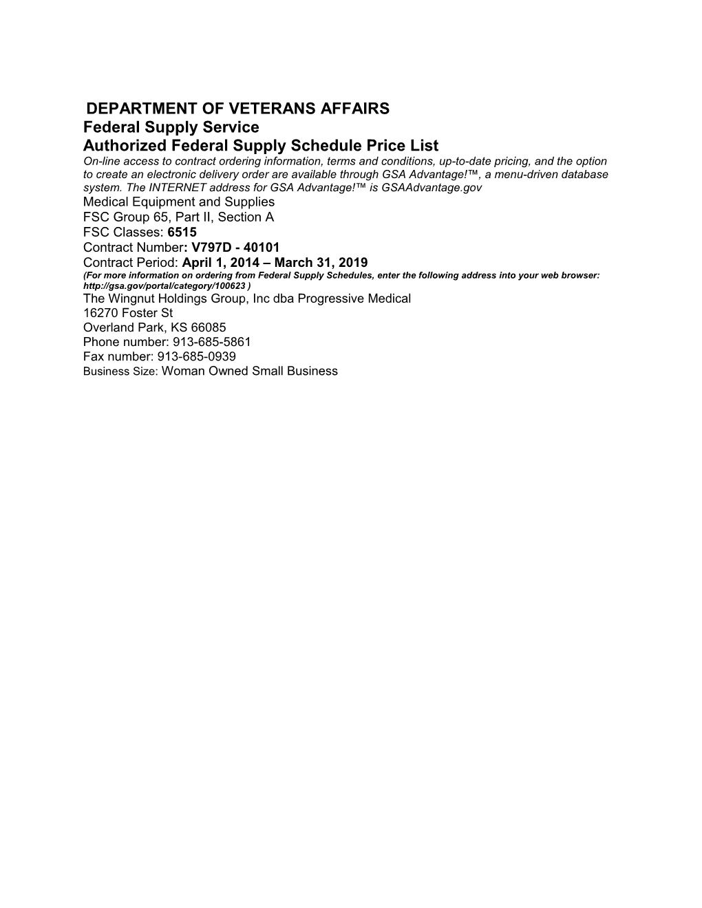 Authorized Federal Supply Schedule Price List s14