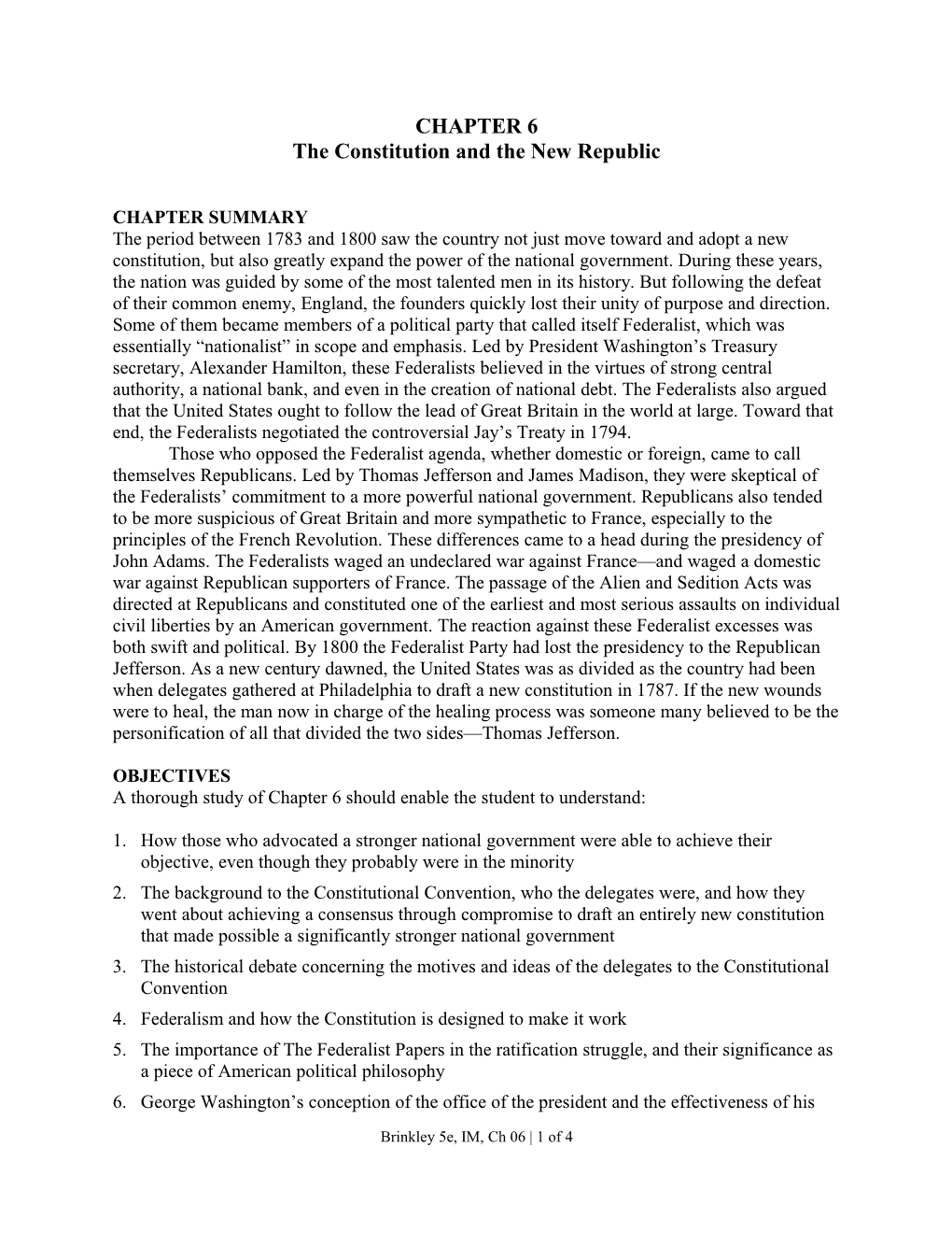 The Constitution and the New Republic