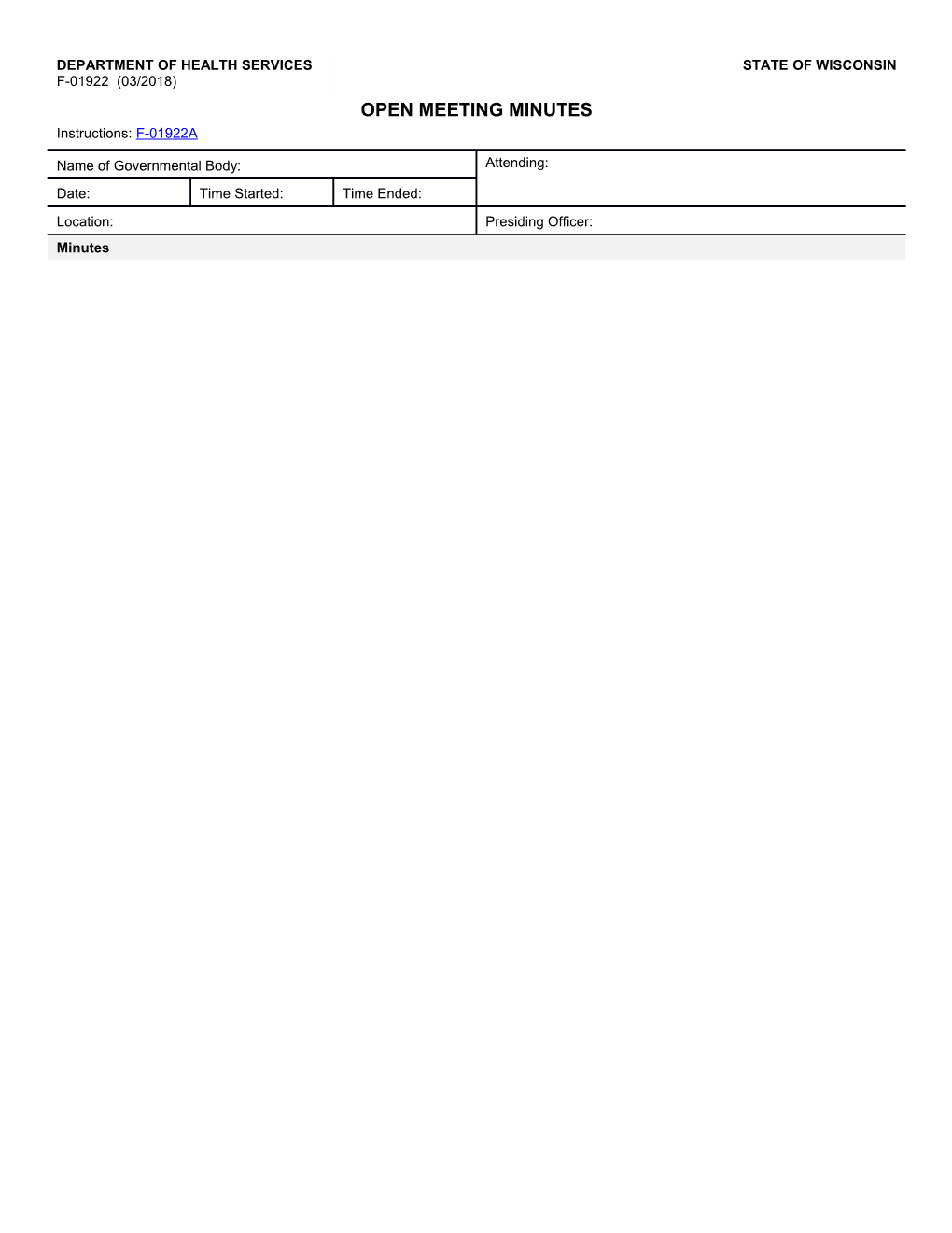 Opening Meeting Minutes