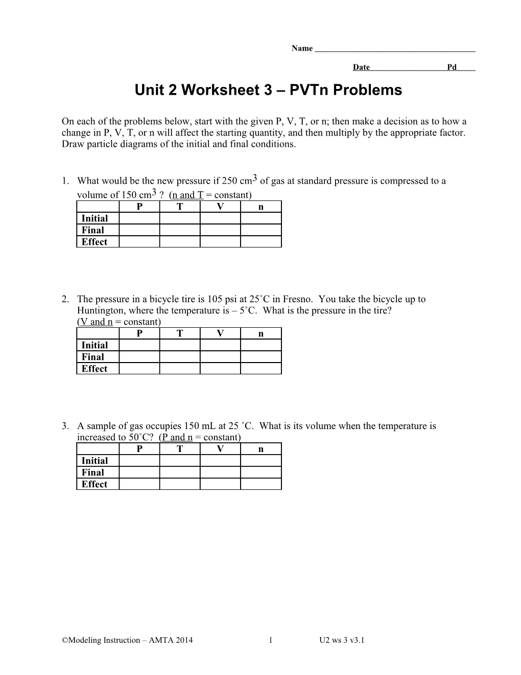 Unit 2 Worksheet 3 Pvtn Problems