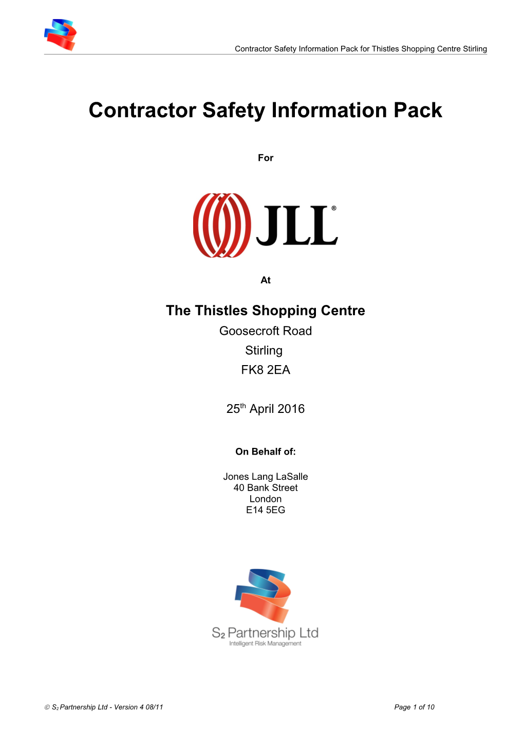 Contractor Safety Information Pack