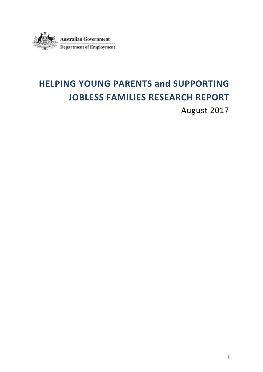 Helping Young Parents and Supporting Jobless Families Research Report