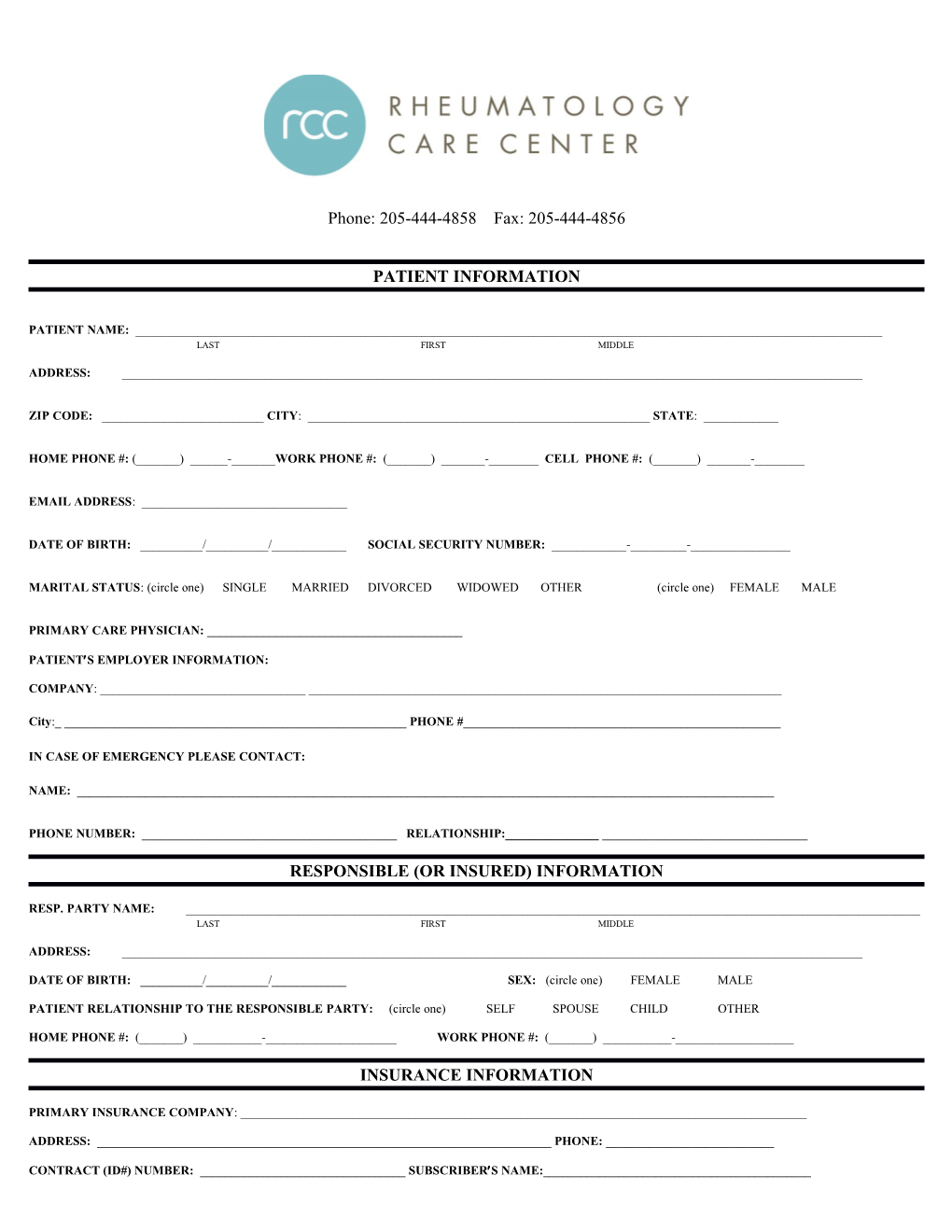 Patient Information Form s1