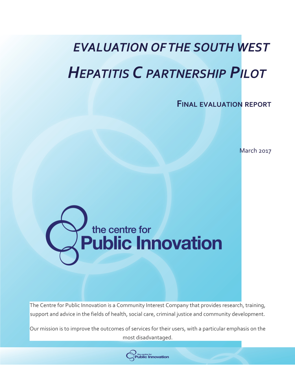 Evaluation of the South West Hepatitis C Partnership Pilot