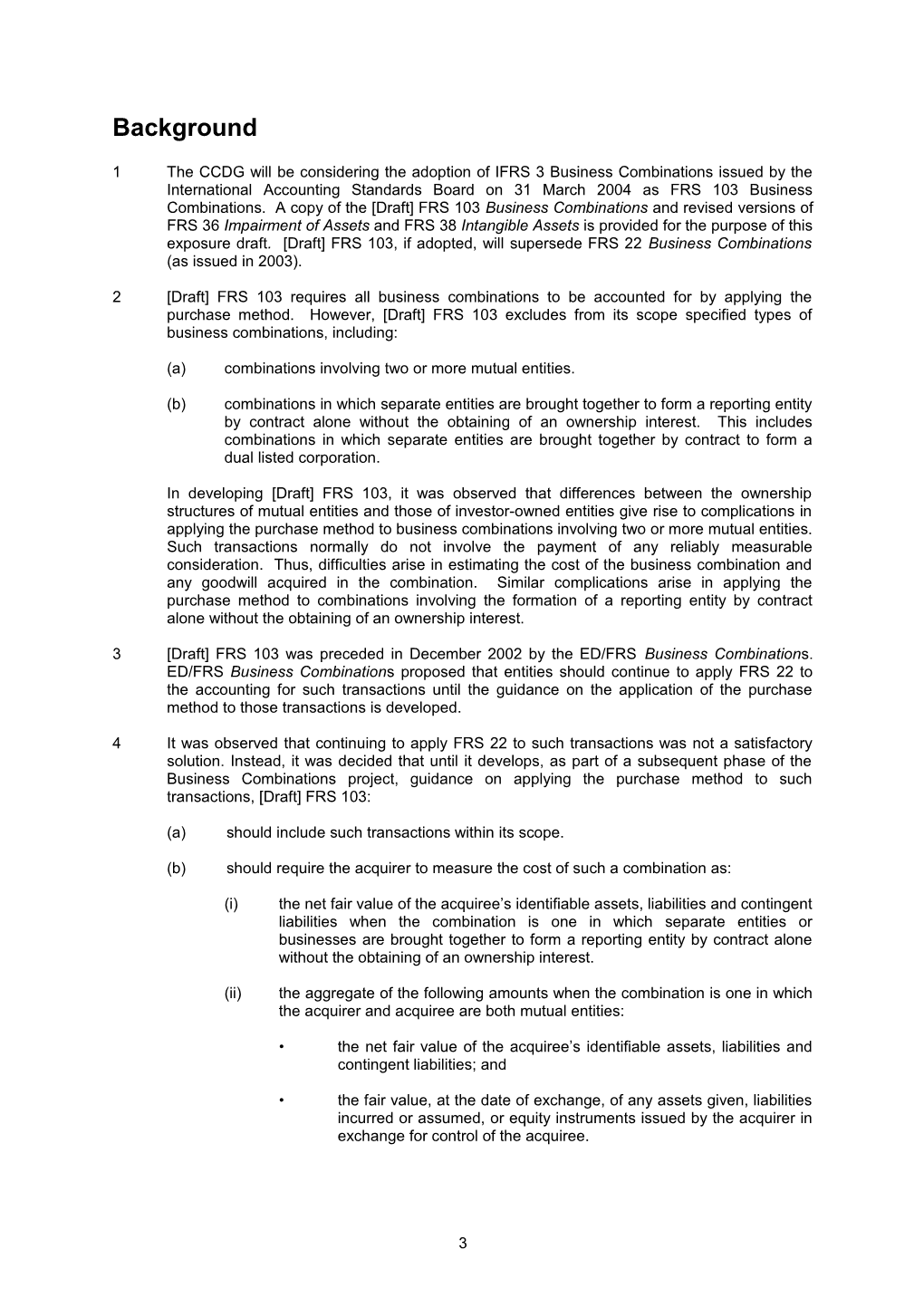 ED Proposed Amendments to FRS 103