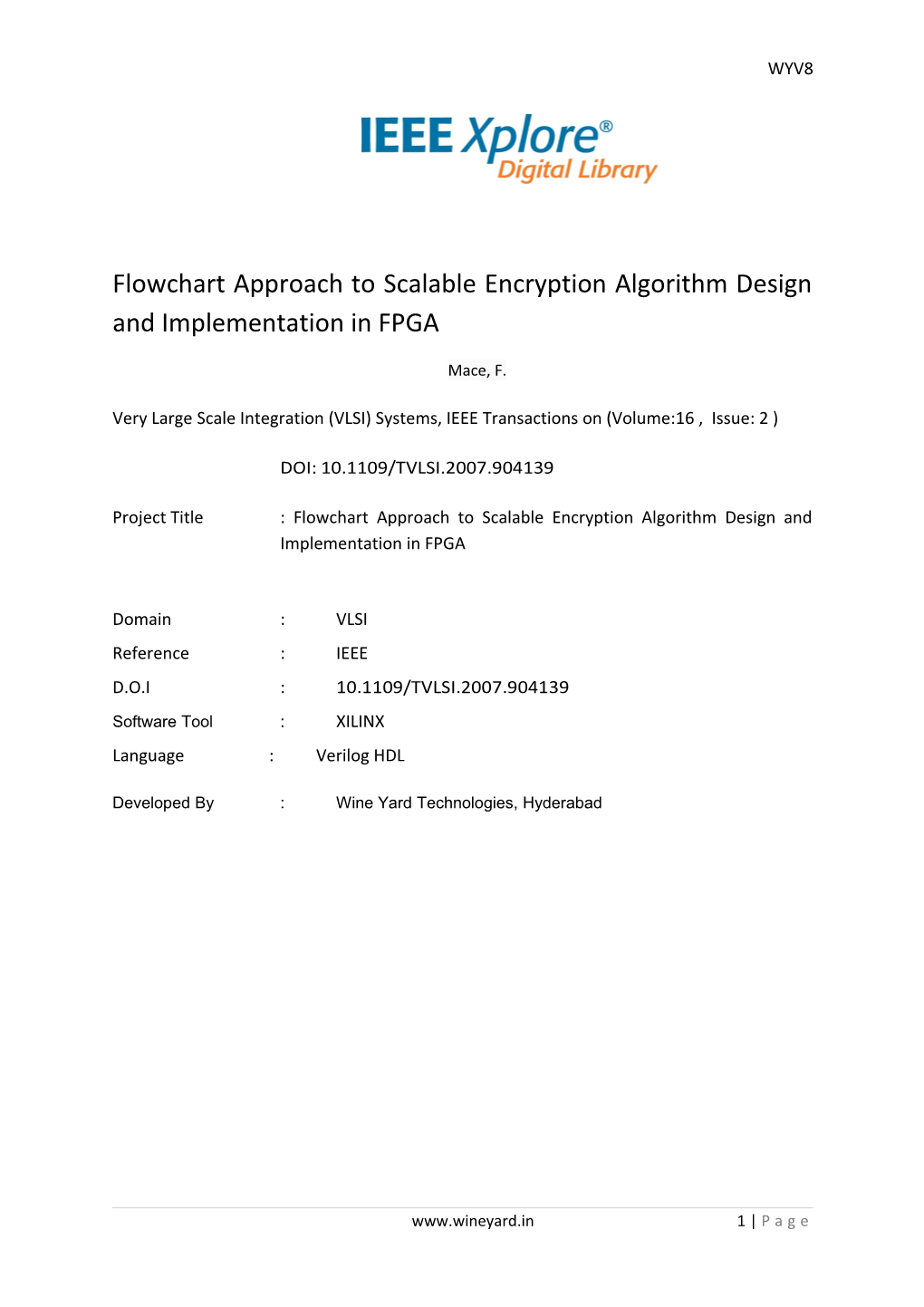 Flowchart Approach to Scalable Encryption Algorithm Design and Implementation in FPGA