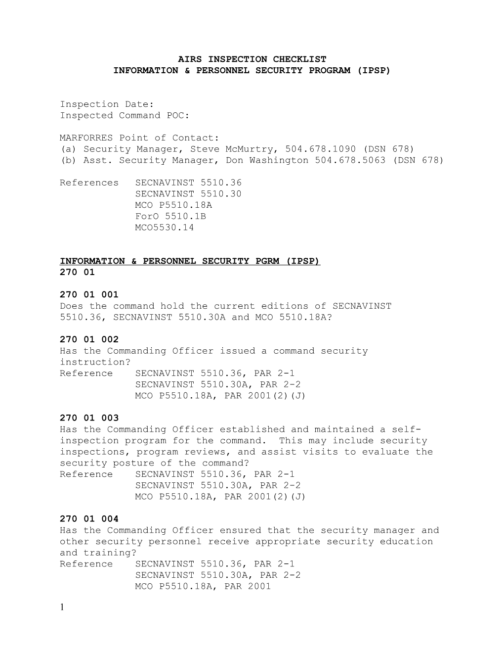 10:32:56 Am Airs Detailed Inspection Checklist 6/16/05