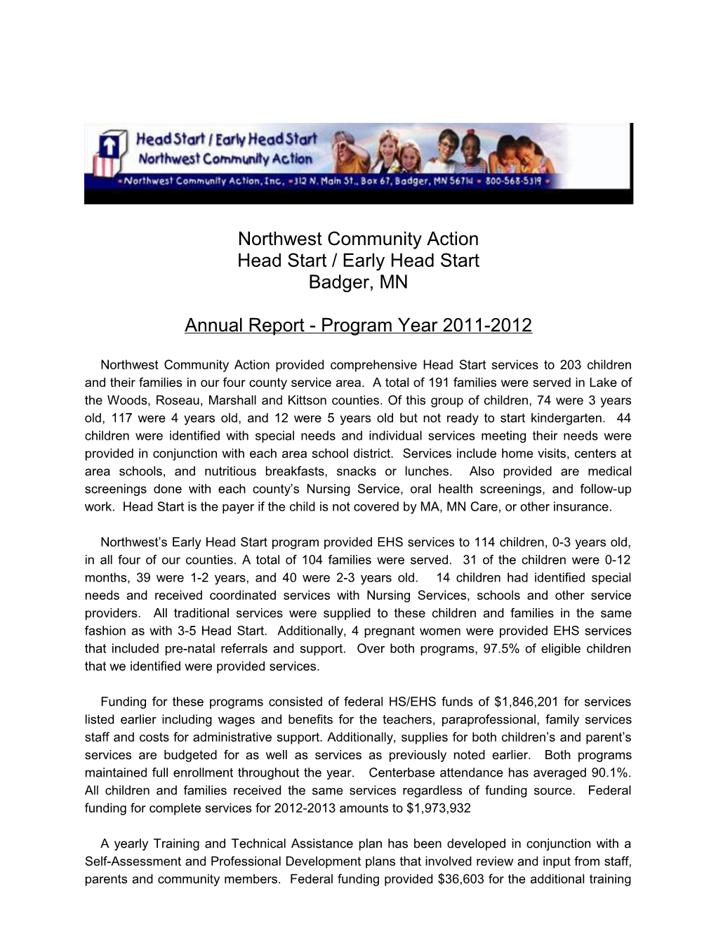 Head Start Annual Report