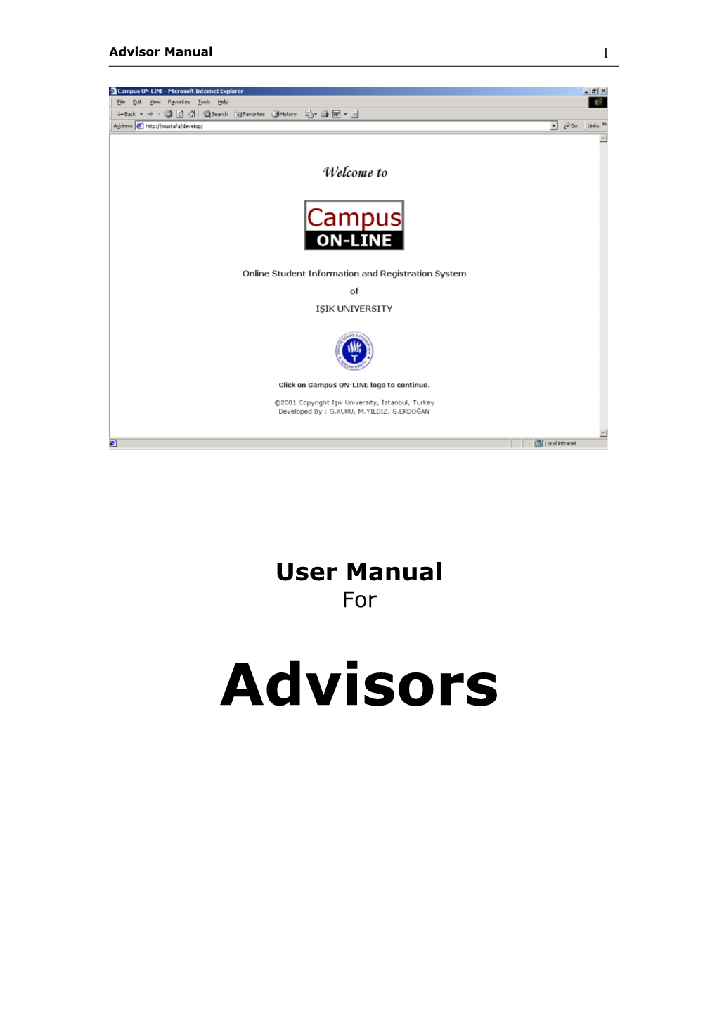 Advisor Manual
