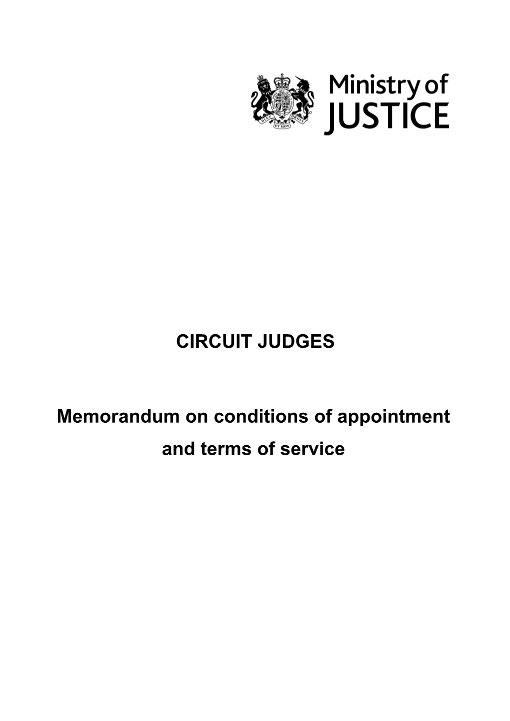 Memorandum on Conditions of Appointment