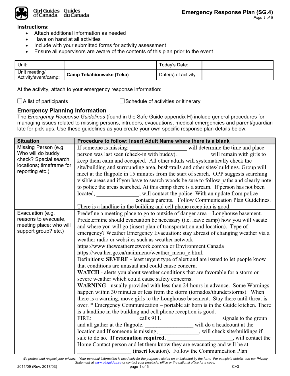 Procedures for Crisis Management