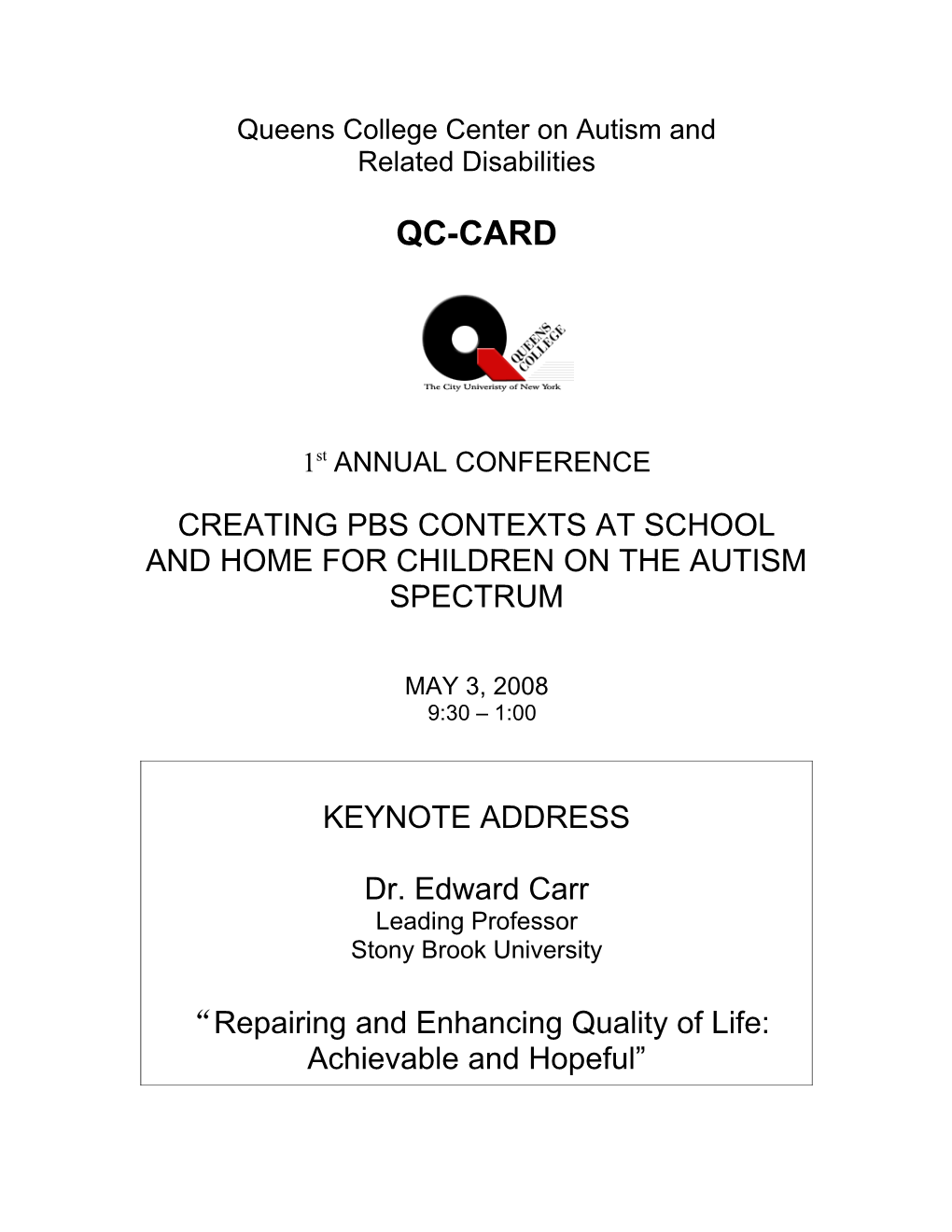 Queens College Center on Autism And