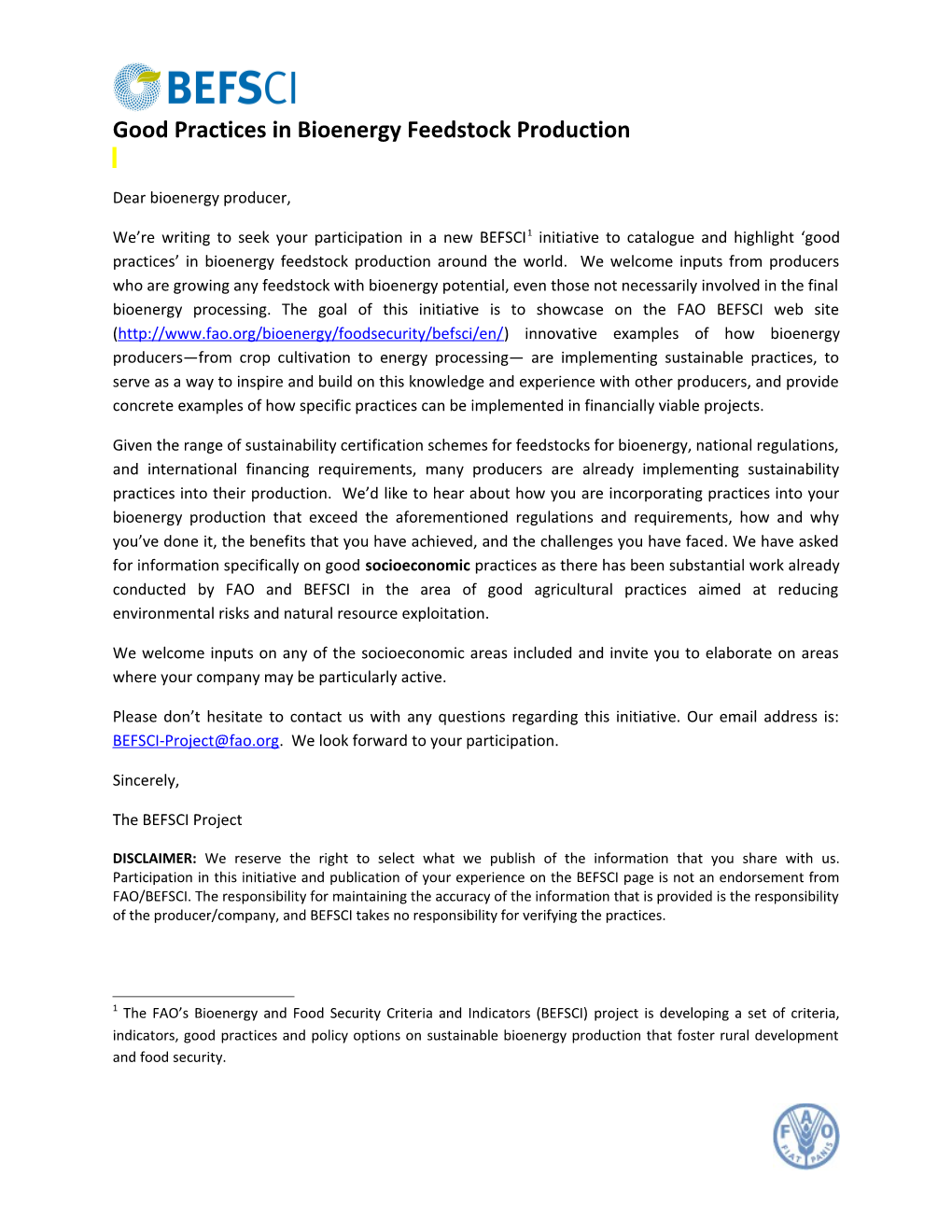 Good Practices in Bioenergy Feedstock Production