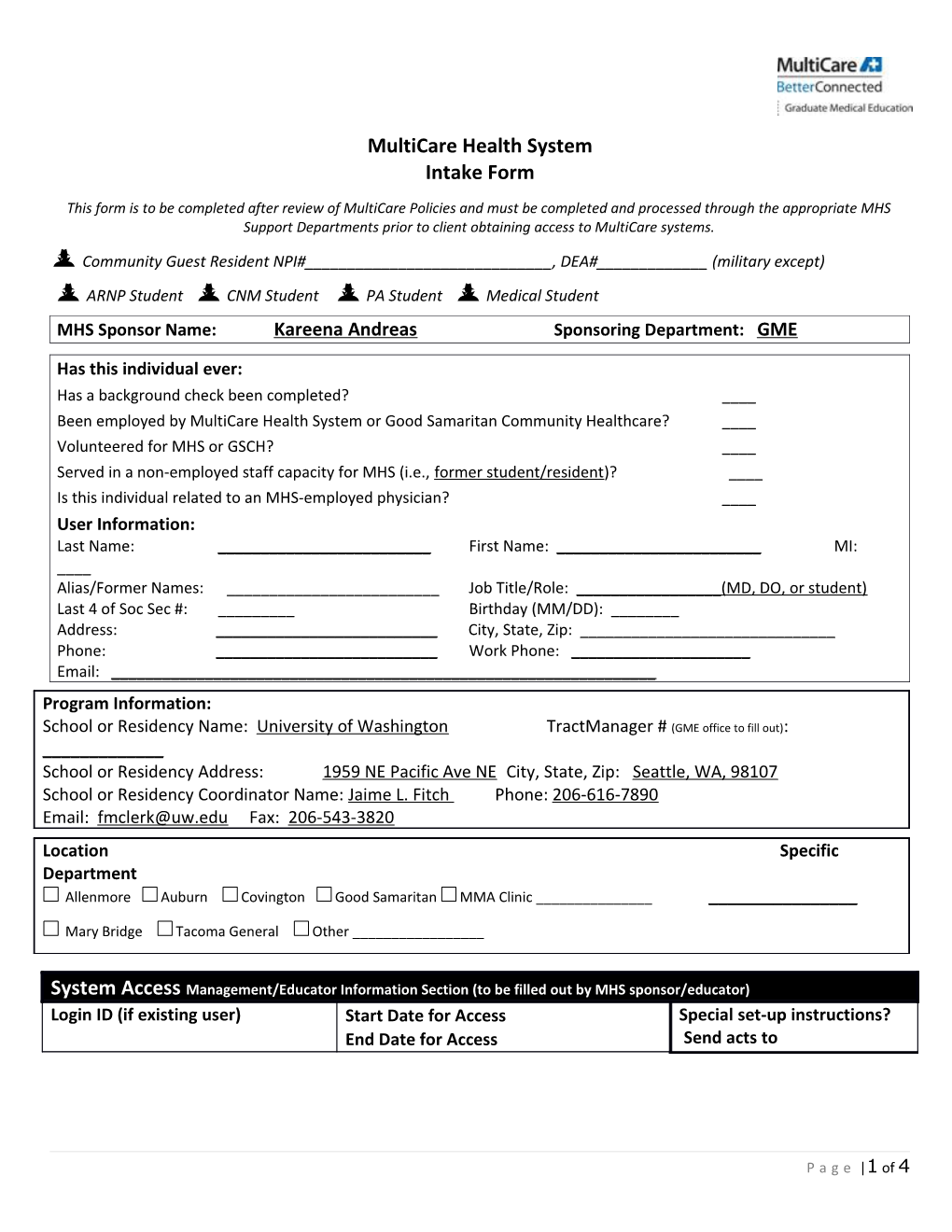 MHS Intake Form (Intended for Info Gathering to Input Into IS Service Portal Request)