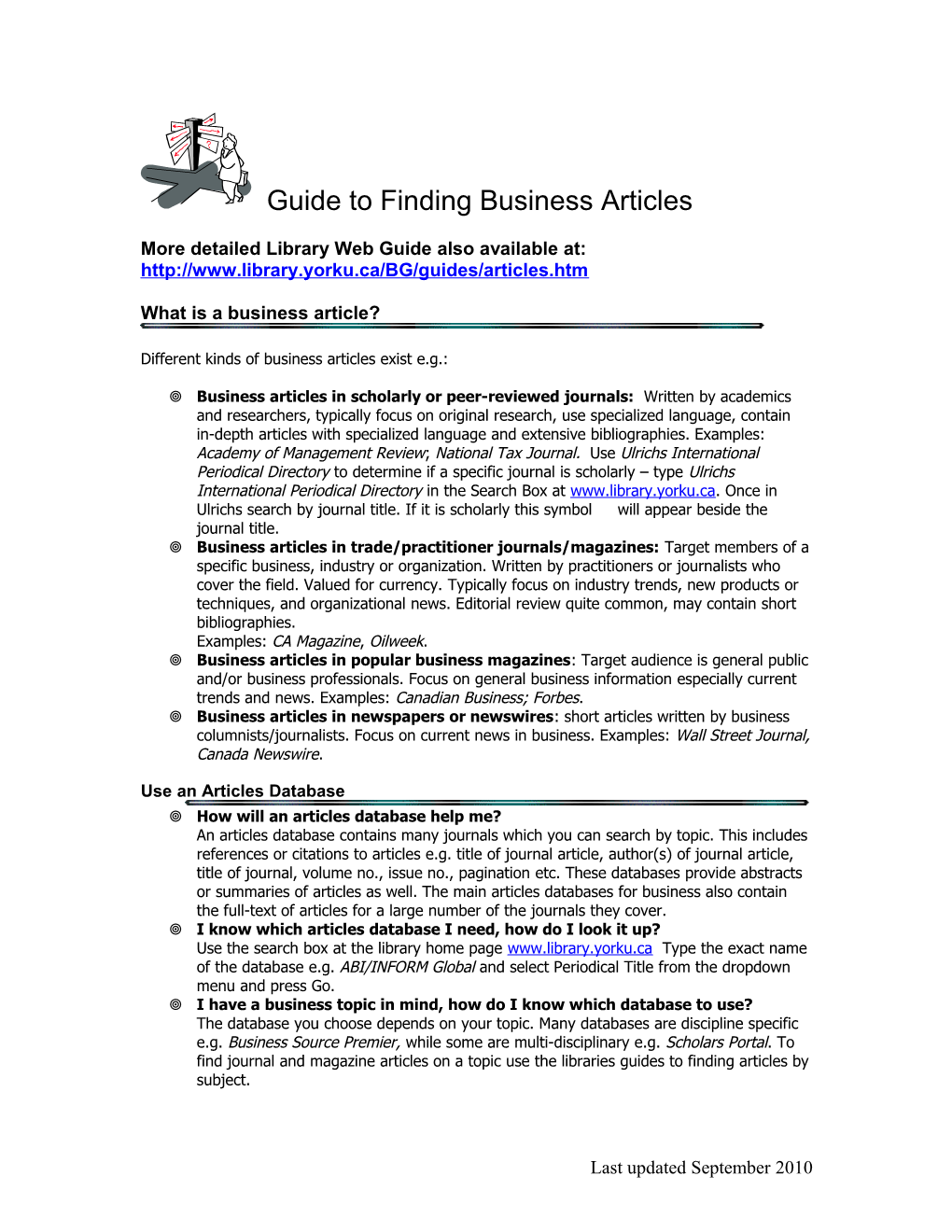 Finding Business Articles