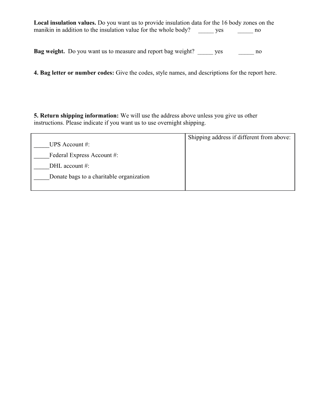 KSU Submission Form for Children S Sleeping Bag Manikin Tests