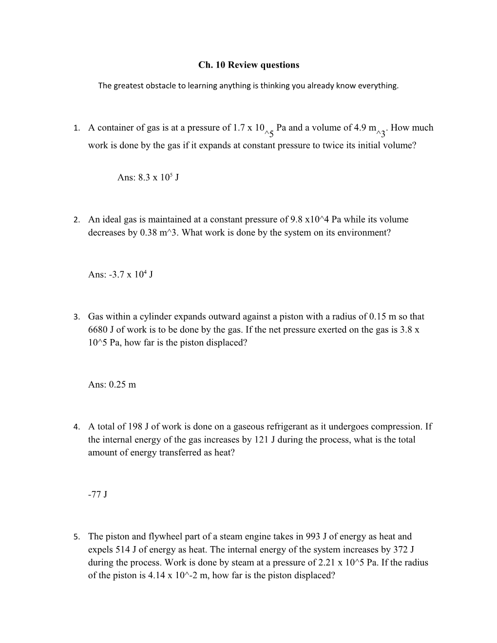 Ch. 10 Review Questions