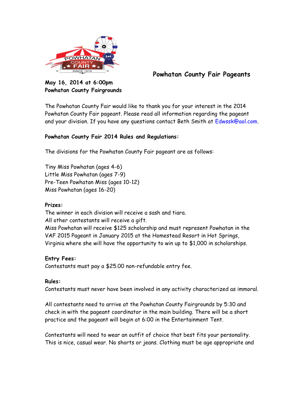 Powhatan County Fair Pageant