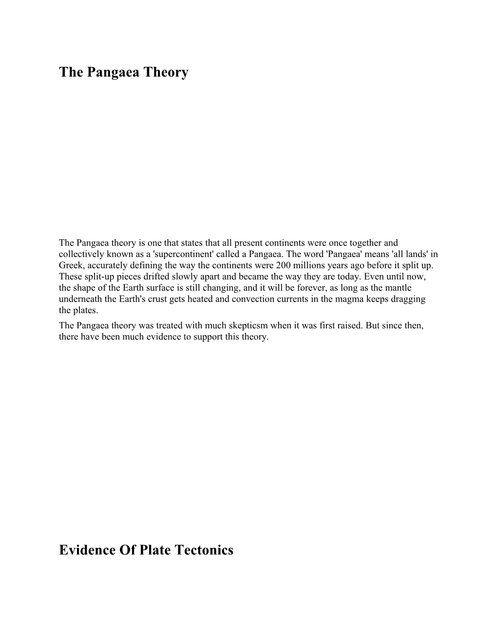 The Pangaea Theory