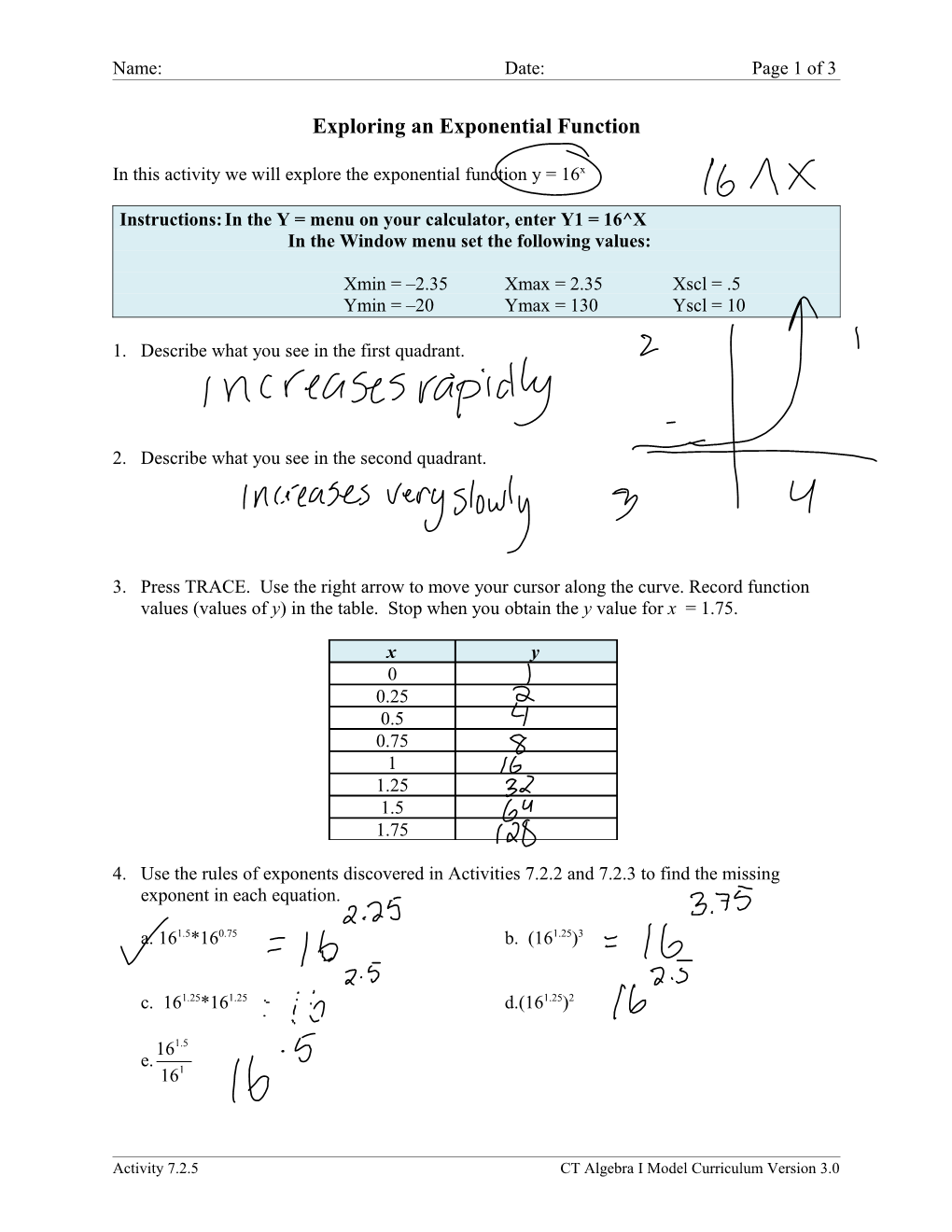 Exploring an Exponential Function