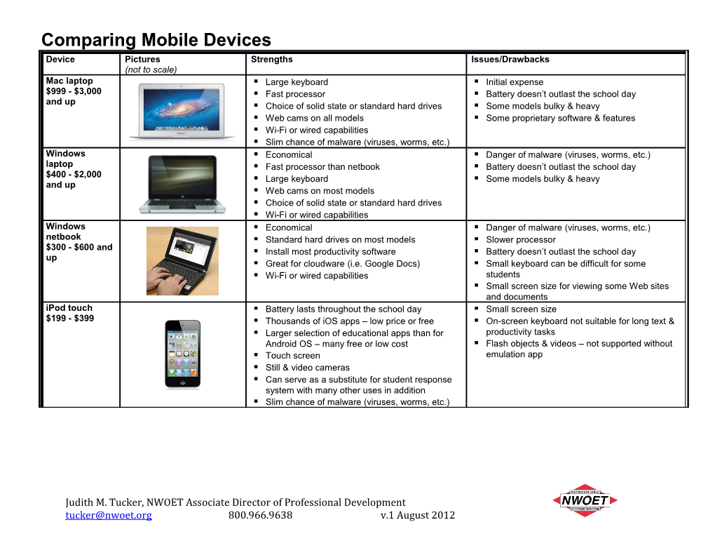 Comparing Mobile Devices