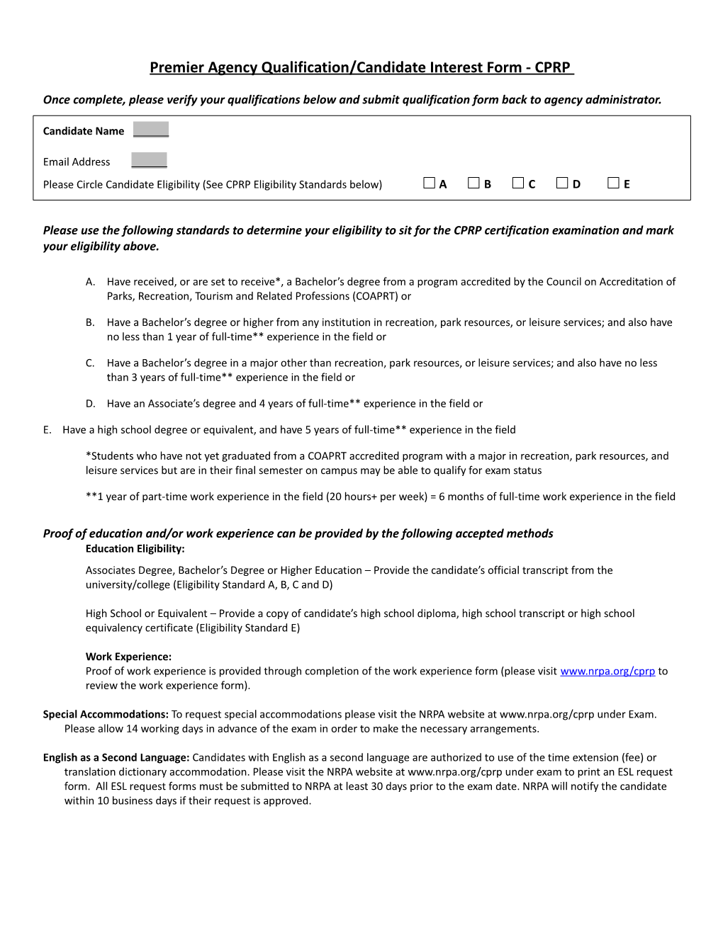 National Recreation and Park Association s1