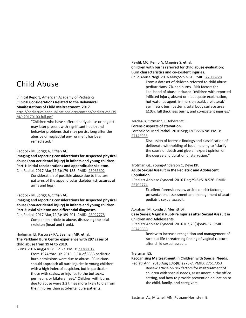 Clinical Report, American Academy of Pediatrics