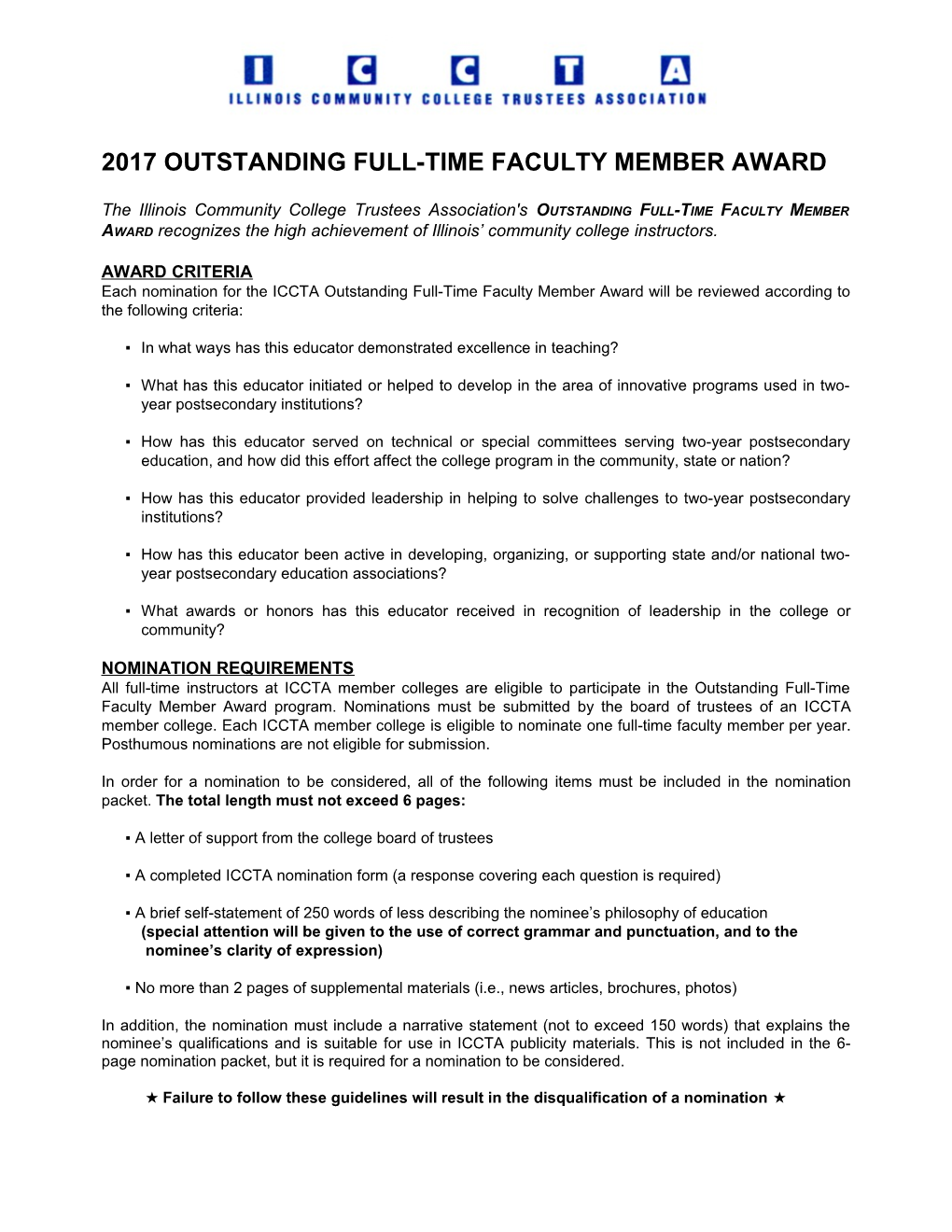 2017 Outstanding Full-Time Faculty Member Award
