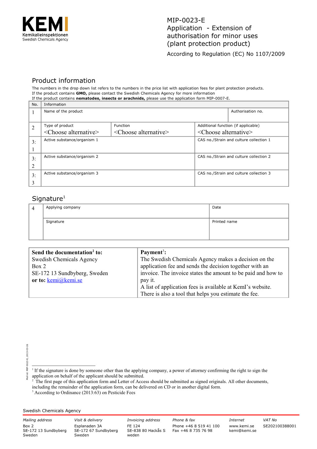 MIP-0023-E Application Form
