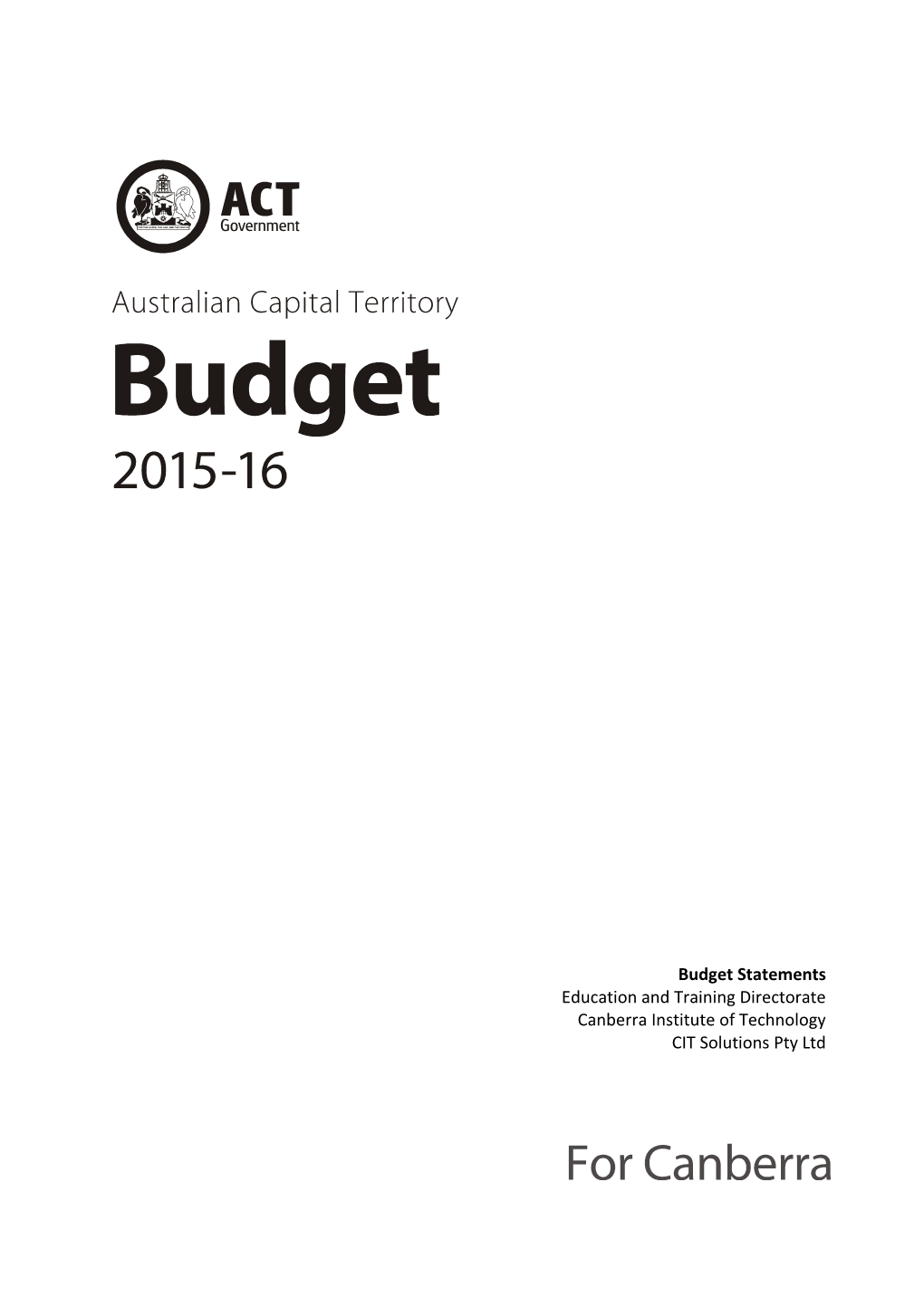 2015-16 Education and Training Budget Statement
