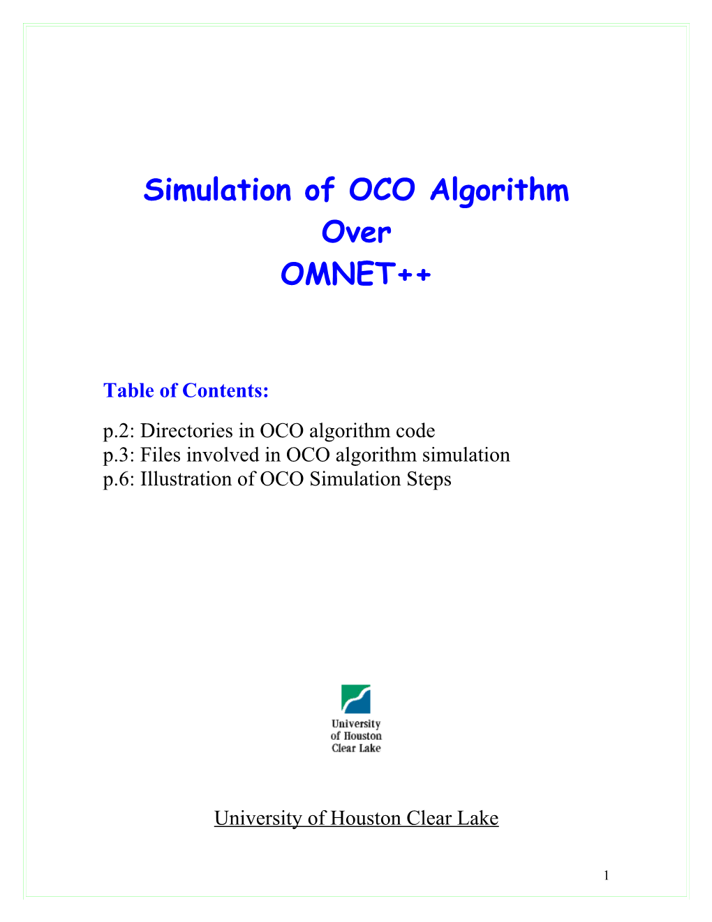 OCO Simulation Tutorial