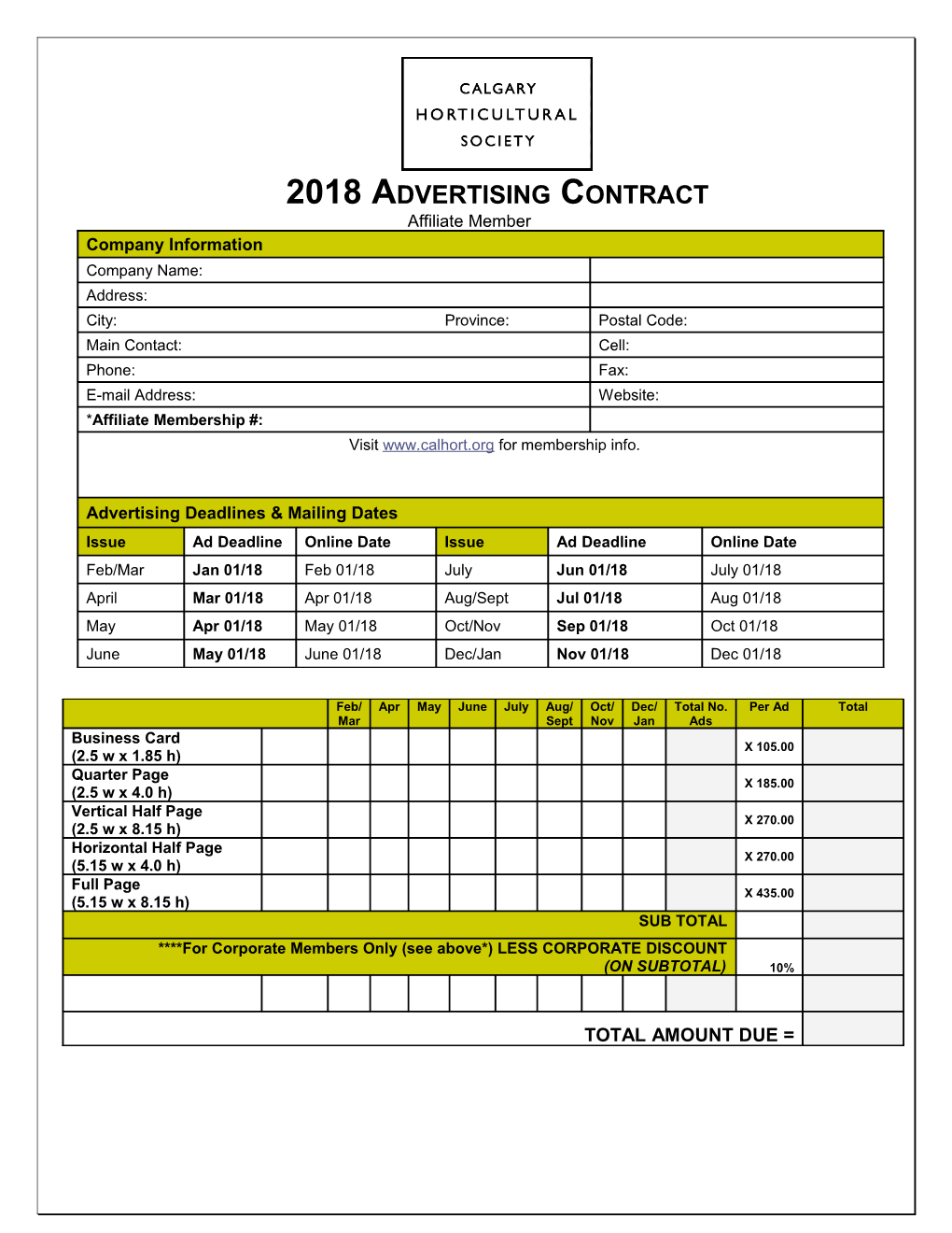 2018 Advertising Contract