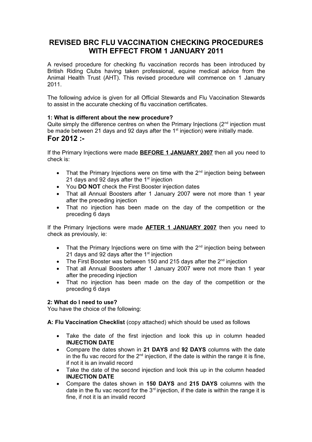 New Brc Flu Vaccination Checking Procedures