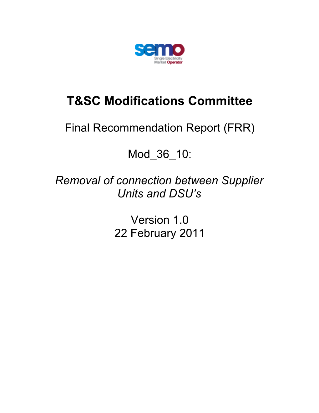 T&SC Modifications Committee
