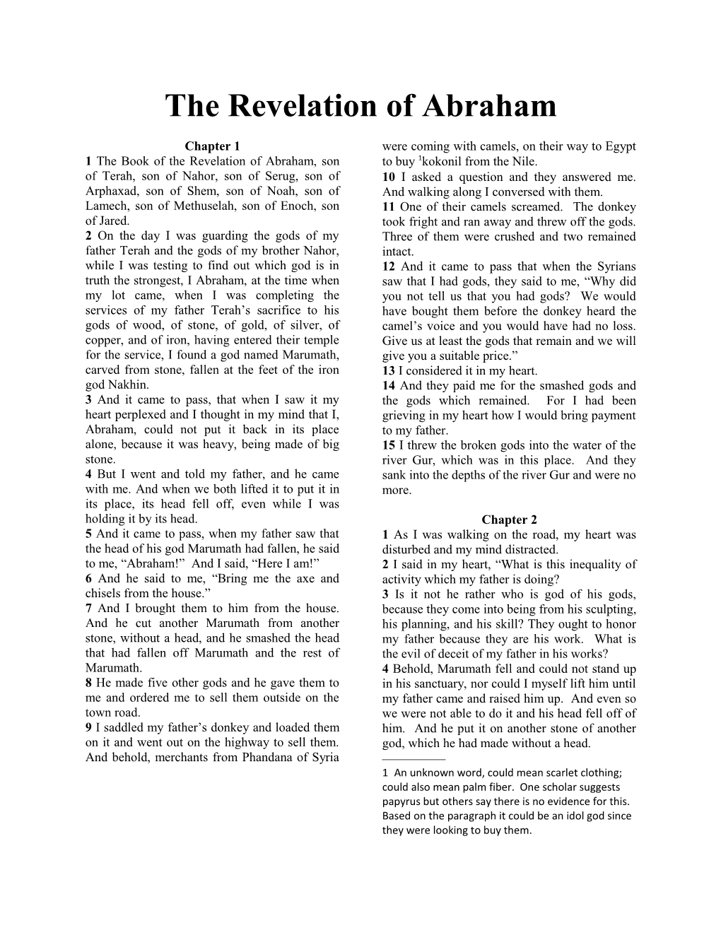 The Revelation of Abraham
