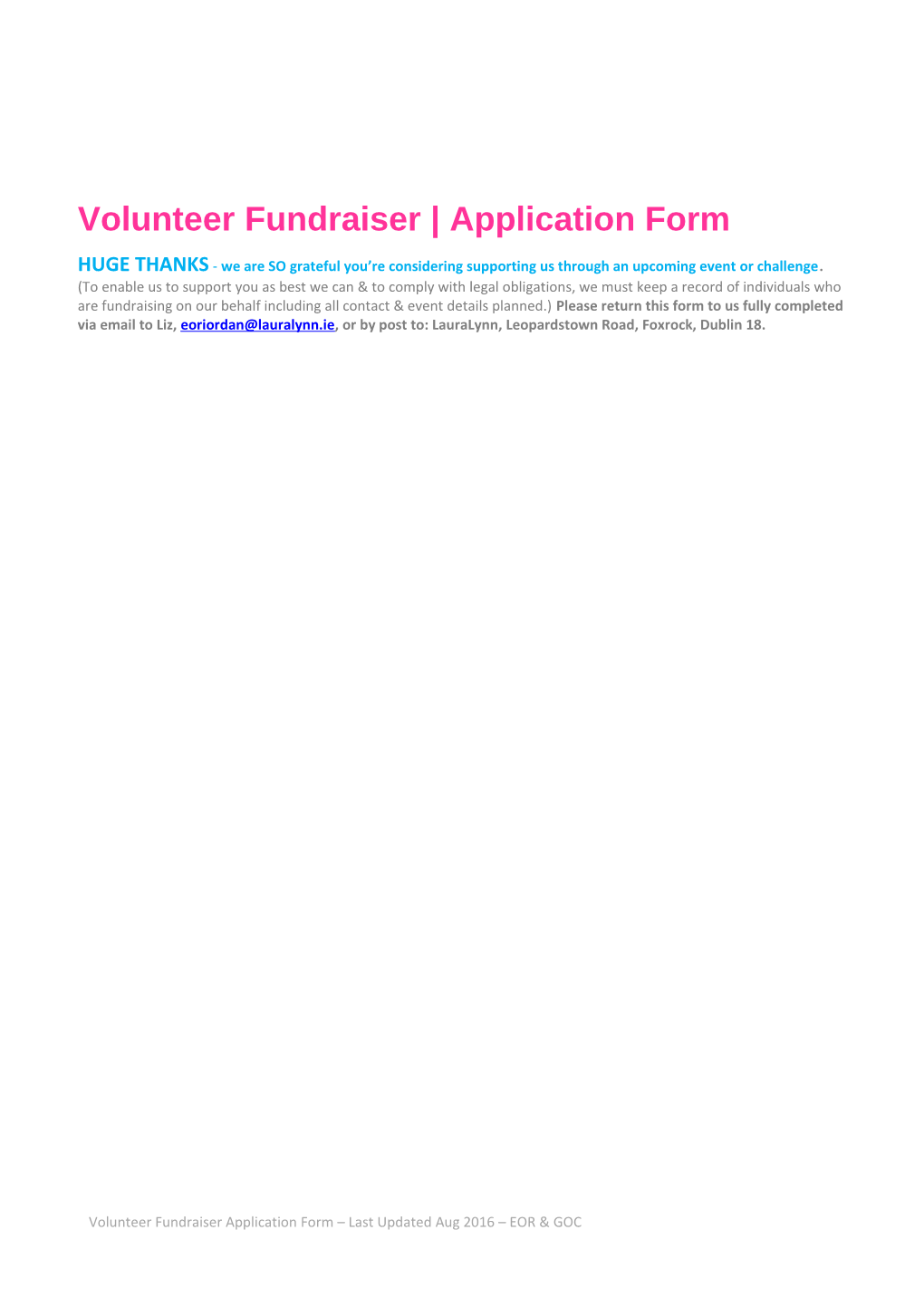 Volunteer Fundraiser Application Form s1
