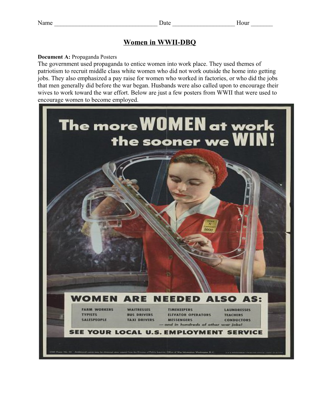 Women in WWII-DBQ