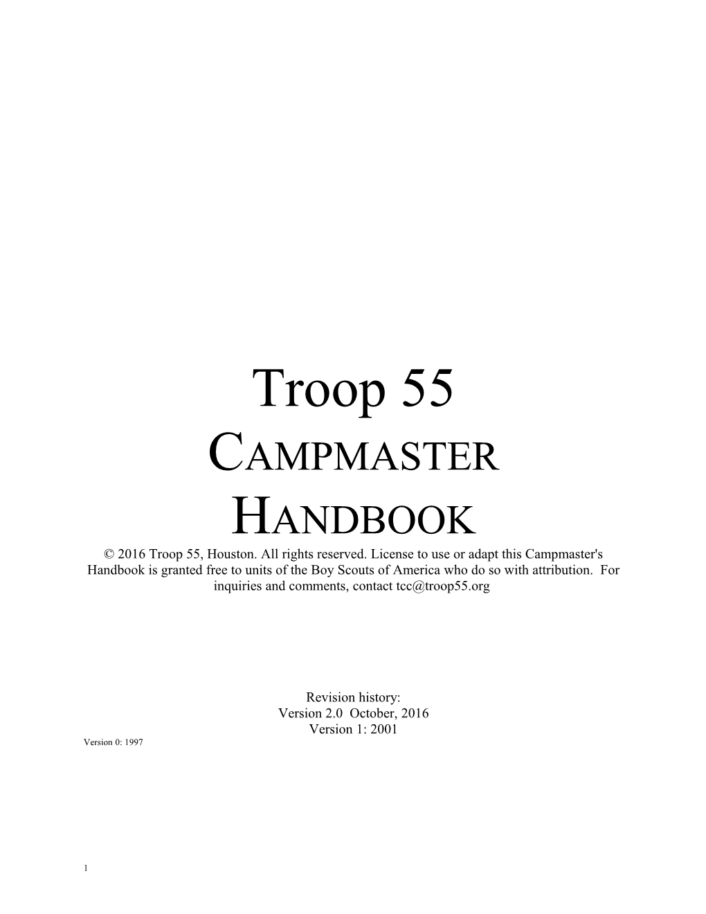 Campmaster Handbook