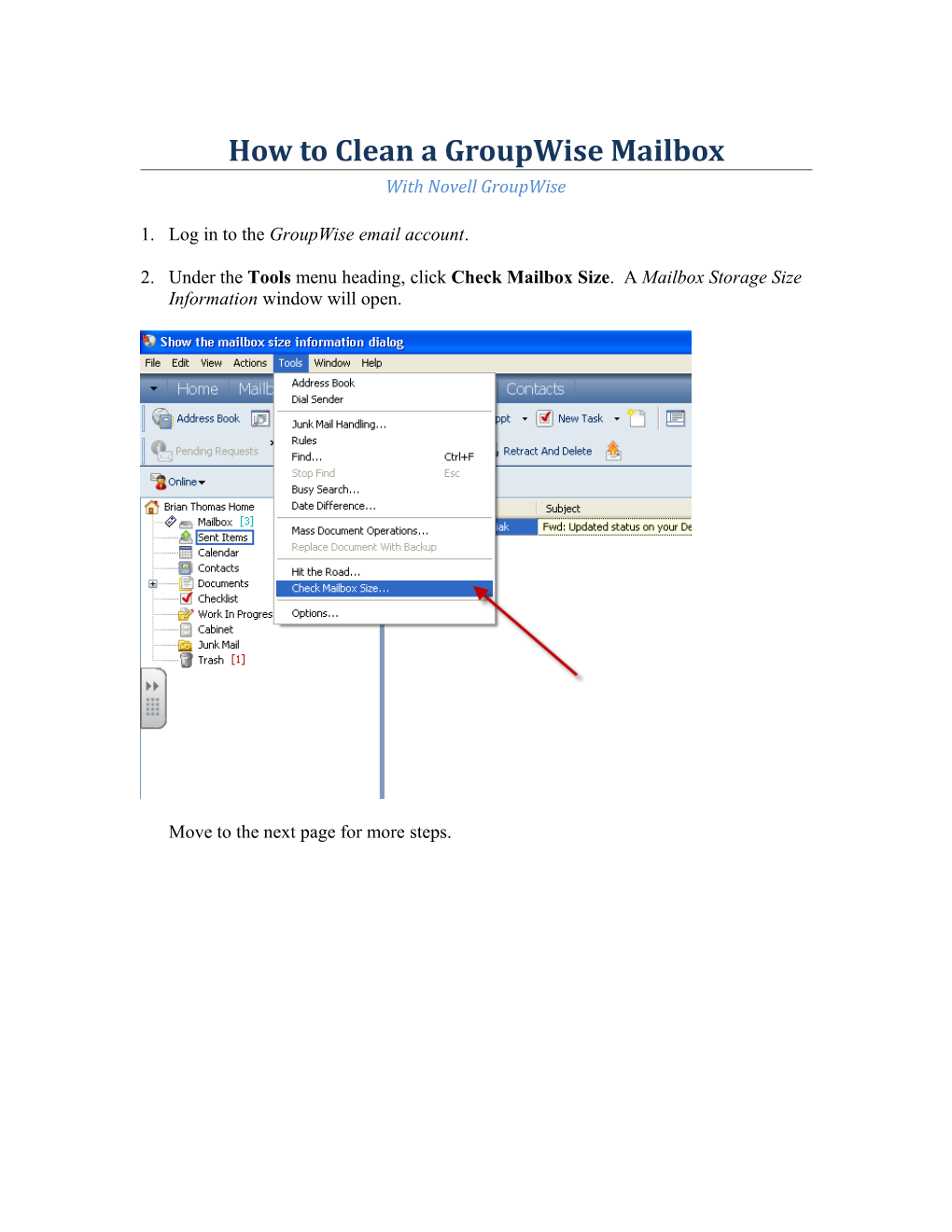 How to Clean up a Groupwise Mailbox