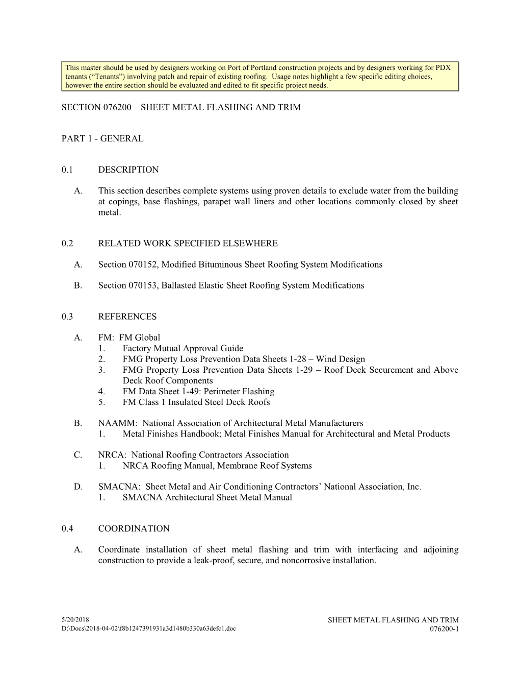 Section 076200 - Sheet Metal Flashing and Trim