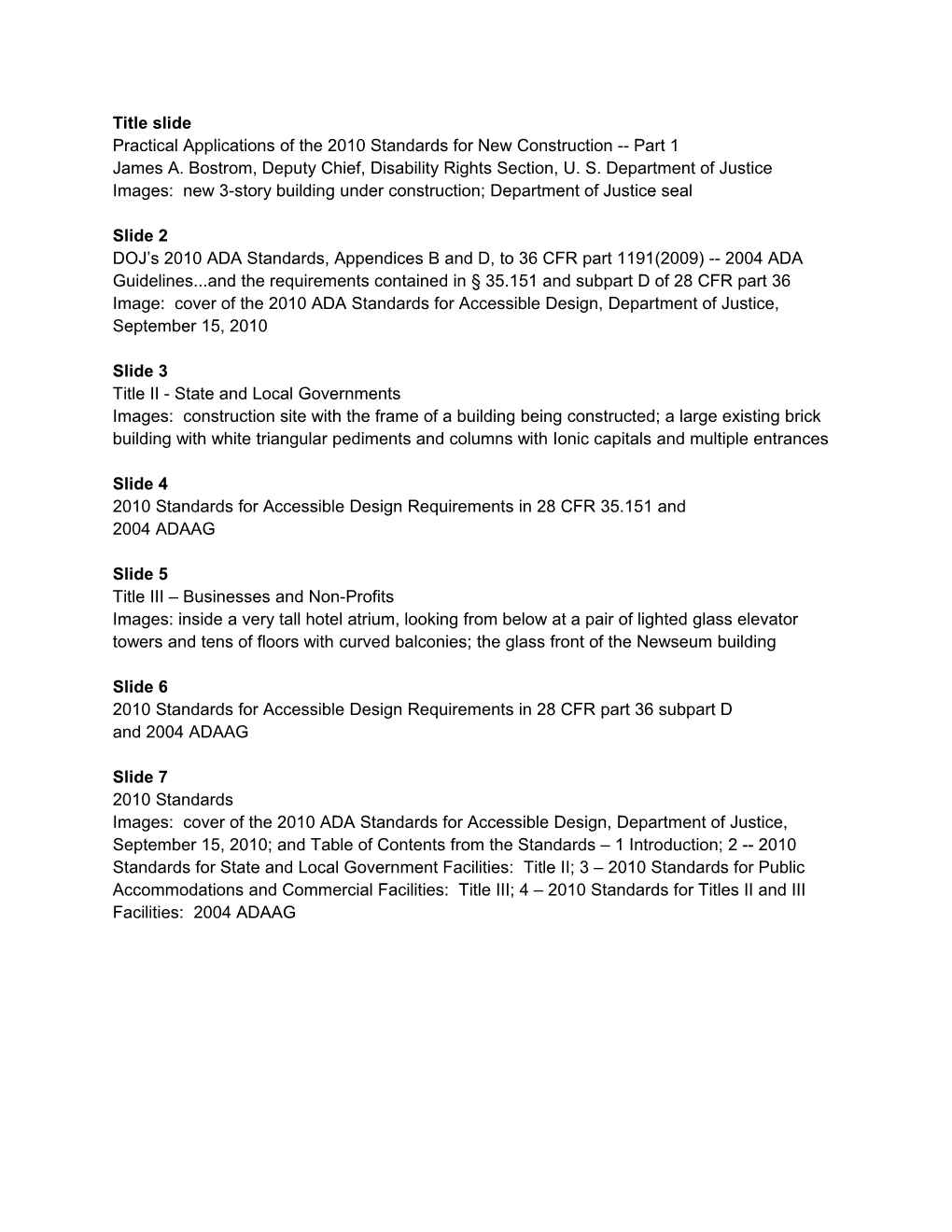 Practical Applications of the 2010 Standards for New Construction Part 1