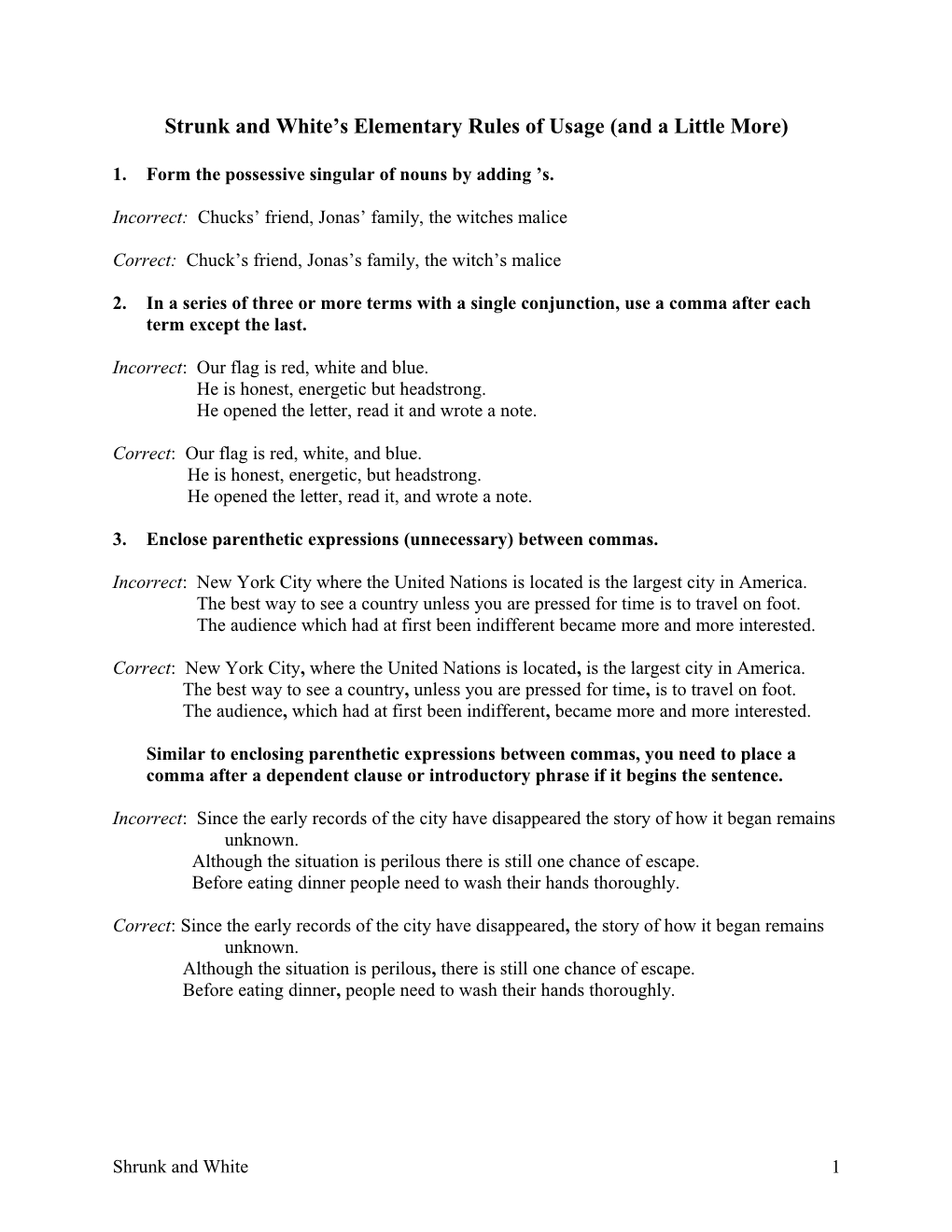 Strunk And White’S Elementary Rules Of Usage