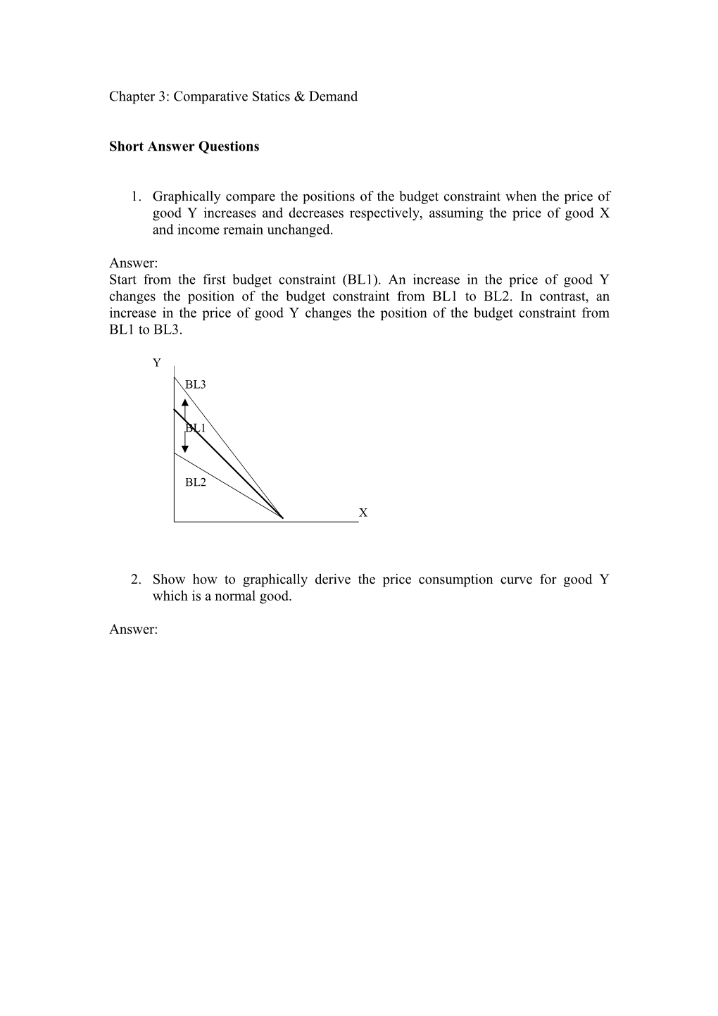 Chapter 3: Comparative Statics & Demand